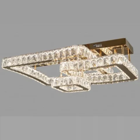 LED люстра Linisoln 7707-3А GD метал, скло, золотий, 2 лампи