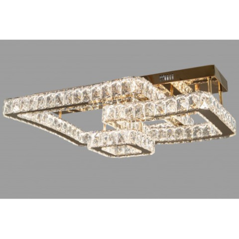 LED люстра квадрати Linisoln 7707-3А GD метал, скло, золотий, 2 лампи