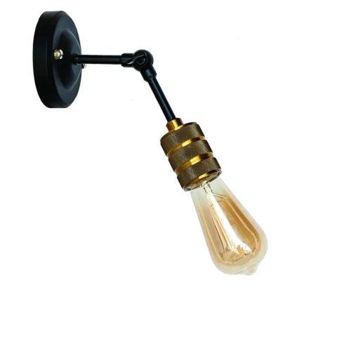 Настенный светильник Levistella 752WF2102-1, E27, 60W, черный с золотым патроном, современный стиль