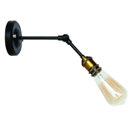 Бра настінне Levistella 752WH1402-1, E27, 60W, чорний метал з золотим патроном