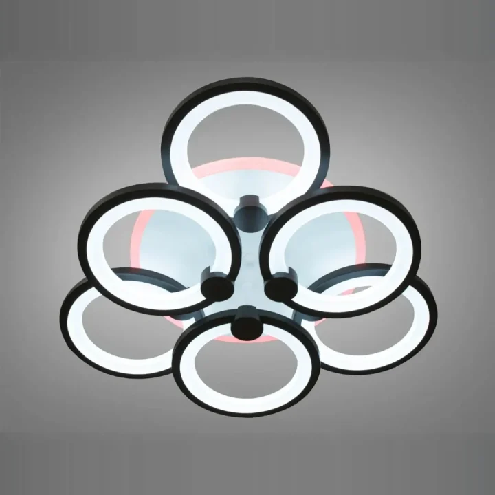 Люстра 8022/3+3BK LED 3color d
