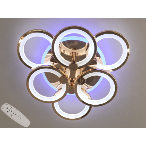 Люстра стельова LED Diasha 8022/3+3G, 90W, 3200K-6500K, золото, сучасний стиль для дому