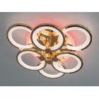 Люстра стельова LED Diasha 8022/3+3G, 90W, 3200K-6500K, золото, сучасний стиль для дому