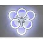 Люстра стельова LED Diasha 8022/3+3WH, 115W, 3200K-6500K, білий метал, з пультом диммером, сучасний стиль для дому