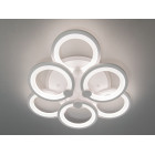 Люстра стельова LED Diasha 8022/3+3WH, 115W, 3200K-6500K, білий метал, з пультом диммером, сучасний стиль для дому