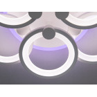 Люстра стельова LED Diasha 8022/3+3WH, 115W, 3200K-6500K, білий метал, з пультом диммером, сучасний стиль для дому