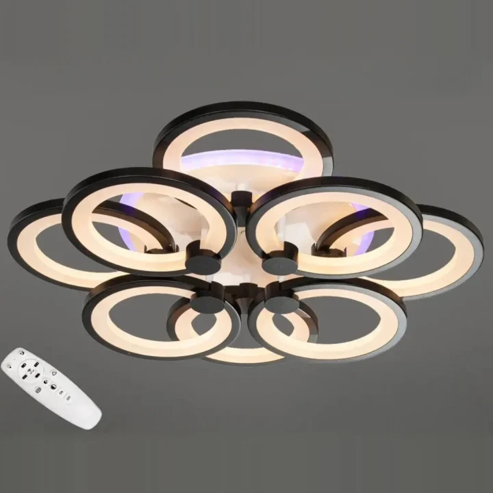 Люстра 8022/4+4BK LED 3color d