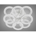 Люстра стельова LED Diasha 8022/4+4WH, 150W, 3200K-6000K, білий акрил, сучасний стиль з диммером