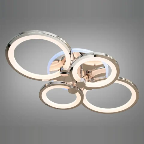 Потолочная LED-люстра Diasha 8022/4HR 70W, 3 кольца, 3 цвета света, Ø40×62 см, диммер, пульт