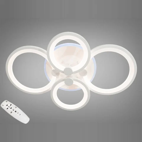 Потолочная люстра LED Diasha 8022/4WH (100W), 3200K–6000K, акрил, современный стиль, с диммером и пультом