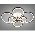 Стельова LED-люстра Diasha 8022/6BK 110W, 6 кілець, 3 кольори світла, Ø58×80 см, диммер, пульт Стельова LED-люстра Diasha 8022/6BK 110W, 6 кілець, 3 кольори світла, Ø58×80 см, диммер, пульт
