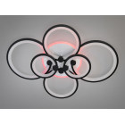 Люстра стельова LED Diasha 8022/6BK, 135W, 3200K-6000K, чорний метал, сучасний стиль, з пультом дистанційного керування