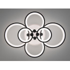 Люстра стельова LED Diasha 8022/6BK, 135W, 3200K-6000K, чорний метал, сучасний стиль, з пультом дистанційного керування