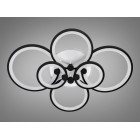 Люстра стельова LED Diasha 8022/6BK, 135W, 3200K-6000K, чорний метал, сучасний стиль, з пультом дистанційного керування