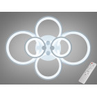 Стельова LED-люстра Diasha 8022/6WH 110W, 6 кілець, 3 кольори світла, Ø58×80 см, диммер, пульт Стельова LED-люстра Diasha 8022/6WH 110W, 6 кілець, 3 кольори світла, Ø58×80 см, диммер, пульт