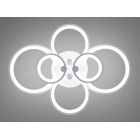 Стельова LED-люстра Diasha 8022/6WH 110W, 6 кілець, 3 кольори світла, Ø58×80 см, диммер, пульт Стельова LED-люстра Diasha 8022/6WH 110W, 6 кілець, 3 кольори світла, Ø58×80 см, диммер, пульт