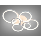 Стельова LED-люстра Diasha 8022/6WH 110W, 6 кілець, 3 кольори світла, Ø58×80 см, диммер, пульт Стельова LED-люстра Diasha 8022/6WH 110W, 6 кілець, 3 кольори світла, Ø58×80 см, диммер, пульт