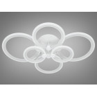 Стельова LED-люстра Diasha 8022/6WH 110W, 6 кілець, 3 кольори світла, Ø58×80 см, диммер, пульт Стельова LED-люстра Diasha 8022/6WH 110W, 6 кілець, 3 кольори світла, Ø58×80 см, диммер, пульт