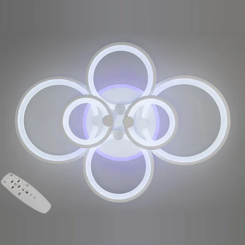 Люстра стельова LED Diasha 8022/6WH, 135W, 3200K-6500K, білий акрил