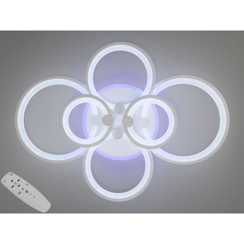 Люстра стельова LED Diasha 8022/6WH, 135W, 3200K-6500K, білий акрил, сучасний стиль для дому