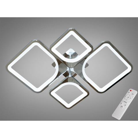 Люстра стельова LED Diasha 8060/2+2HR, 80W, 3960 лм, хром, сучасний стиль з пультом та димером