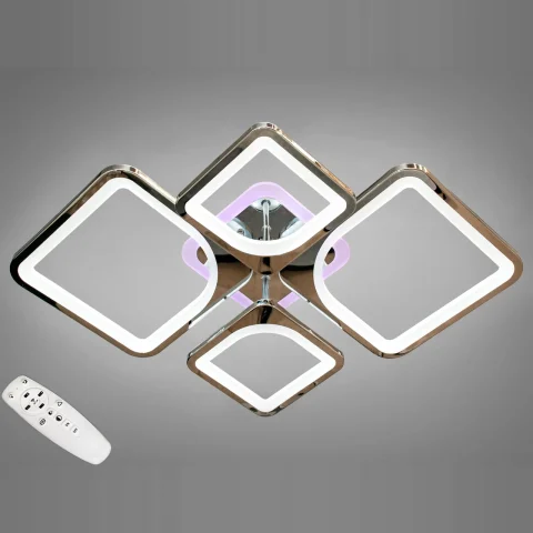 Стельовий LED світильник Diasha 8060/2+2HR, 100W, 3200/4100/6500K, хром, акрил