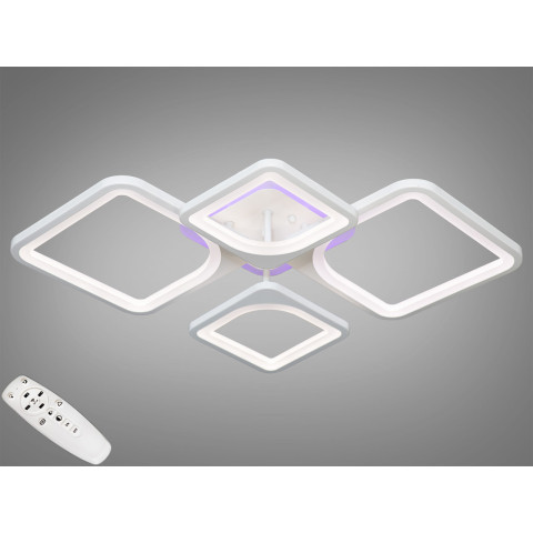 Світильник LED Diasha 8060/2+2WH, 72W, 3200K-6500K, білий метал, сучасний стиль для дому