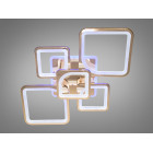 Люстра стельова LED Diasha 8060/2+3G, 95W, 3200K-6500K, золото, сучасний стиль, з пультом, диммером, підсвіткою