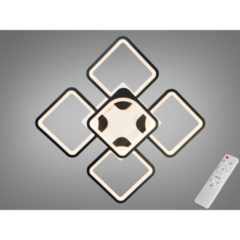 Люстра стельова LED Diasha 8060/4+1BK 115W, 6325 лм, чорний, сучасний стиль, діаметр 57 см