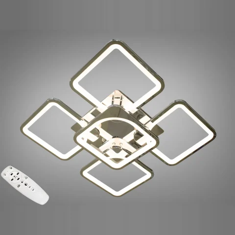 Люстра стельова LED Diasha 8060/4+1HR 115W, 6325 лм, хром, сучасний стиль