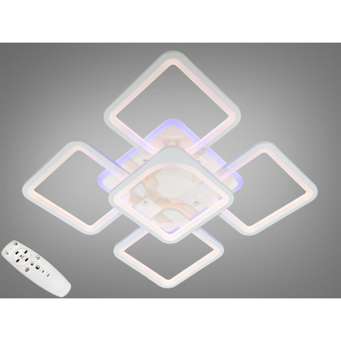 Світильник LED Diasha 8060/4+1WH, 150W, 4100K, білий метал, сучасний стиль з пультом