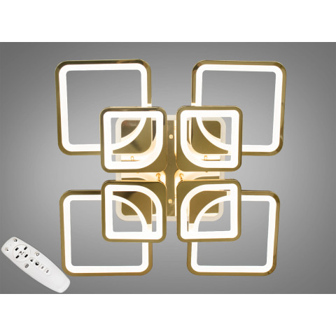 Люстра стельова LED Diasha 8060/4+4G, 190W, 3200K-6500K, золото, сучасний стиль для дому
