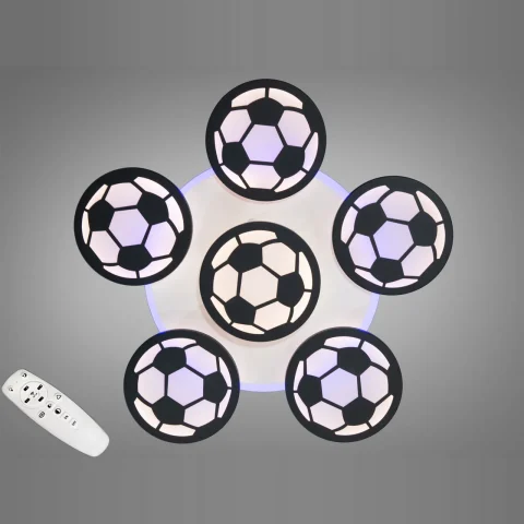 Люстра стельова LED Diasha 8065/5+1BK, 105W, 4100K, чорний акрил, сучасний стиль для дитячої та офісу
