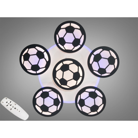 Люстра стельова LED Diasha 8065/5+1BK, 105W, 4100K, чорний акрил, сучасний стиль для дитячої та офісу