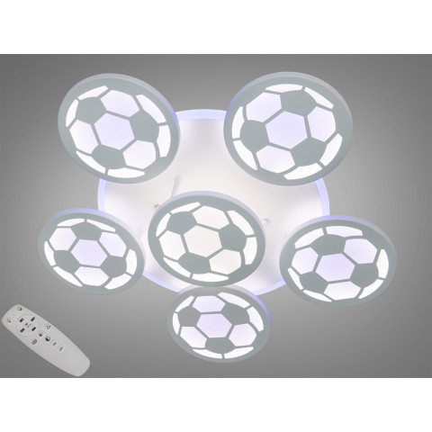 Люстра стельова LED Diasha 8065/5+1WH, 105W, 3200K-6500K, білий акрил, сучасний стиль для дитячої, коридору, кафе