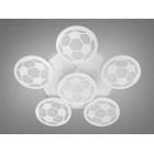 Люстра стельова LED Diasha 8065/5+1WH, 105W, 3200K-6500K, білий акрил, сучасний стиль для дитячої, коридору, кафе