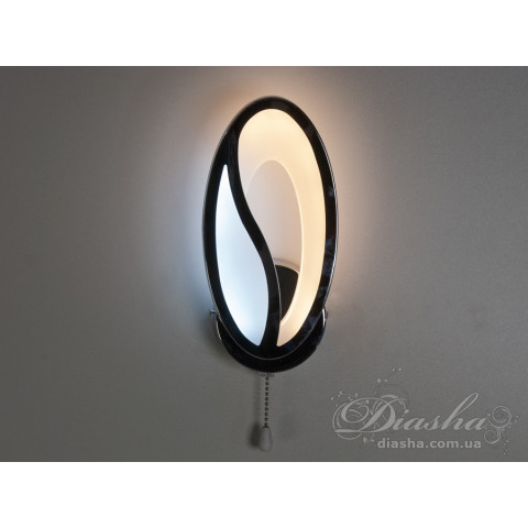 Світильник настінний LED Diasha 8090/1HR, 14W, хром, акриловий плафон, для спальні