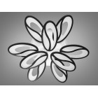 Люстра стельова LED Diasha 8090/6+3BK, 150W, 4100K, 3200K, 6500K, чорний метал, сучасний стиль, для коридору, вітальні, спальні