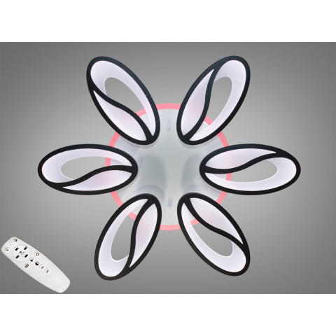 Люстра стельова LED Diasha 8090/6BK, 105W, 4100K, чорний метал, сучасний стиль, диммер, для дому