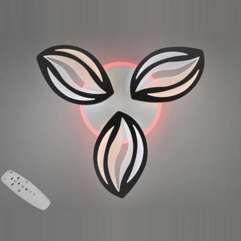 Потолочная люстра LED Diasha 8092/3BK, 70W, 3200K/4100K/6000K, черный металл, акрил, с пультом