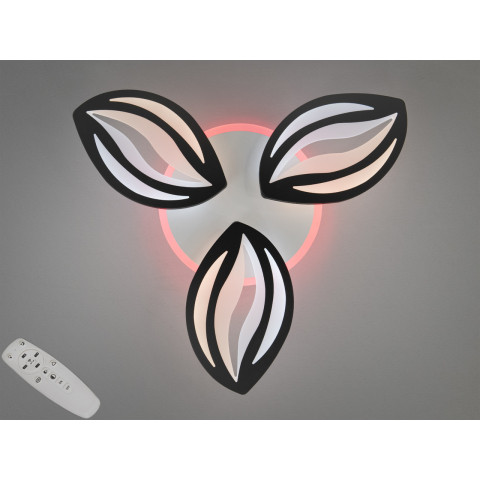 Люстра стельова LED Diasha 8092/3BK, 52W, 3200K/4100K/6000K, чорний метал, сучасний стиль, з пультом, диммером