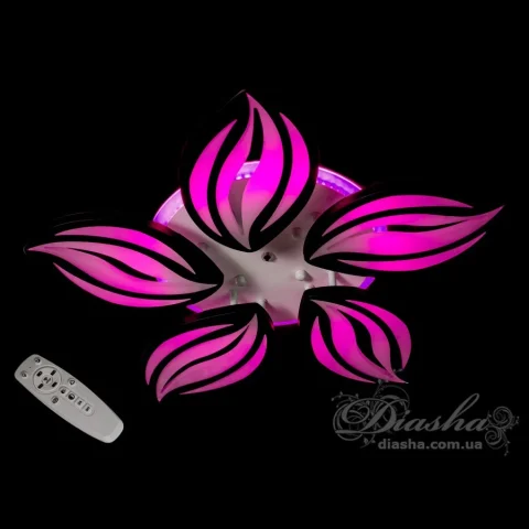 Стельова LED-люстра Diasha 8092/5BK 95W, 3 кольори (3200K/4100K/6000K), акрил