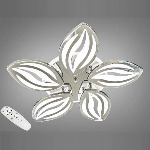 Стельова LED-люстра Diasha 8092/5HR 75W, Ø58×8 см, 3 кольори світла, диммер, пульт
