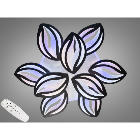 Люстра стельова LED Diasha 8092/6+3BK, 165W, 3200K-6500K, акрил, чорний метал, сучасний стиль для дому