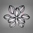 Люстра 8092/6+3BK LED 3color d