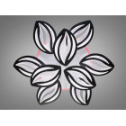 Люстра стельова LED Diasha 8092/6+3BK, 165W, 3200K-6500K, акрил, чорний метал, сучасний стиль для дому