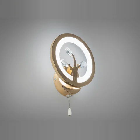 Декоративний LED-світильник бра Diasha 8135/1G 16W, золото, акриловий плафон, висота 22 см, IP20