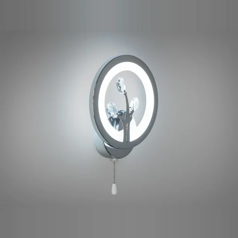 Світильник декоративний LED Diasha 8135/1HR, 16W, хром, приліжковий, IP20, 880 лм, висота 22 см, діаметр 19 см