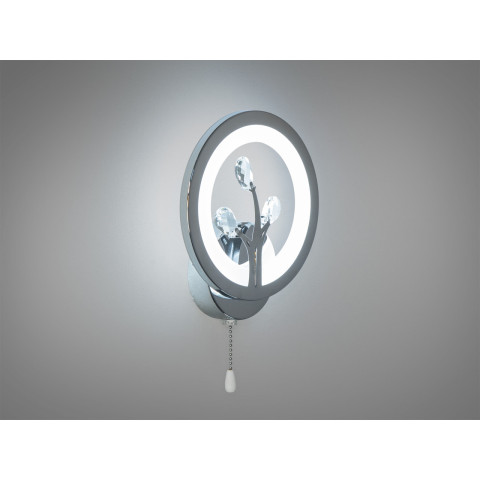 Світильник декоративний LED Diasha 8135/1HR, 16W, хром, приліжковий, IP20, 880 лм, висота 22 см, діаметр 19 см