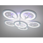 Стельовий LED-світильник «Біла орхідея» Diasha 8135/5+1WH — 95 Вт, диммер, пульт, 6 світлових кілець